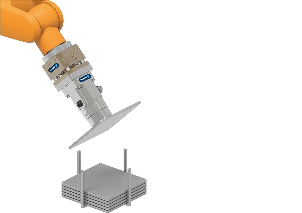 Pinza magnetica compatta permanente a 24 V con elettronica integrata